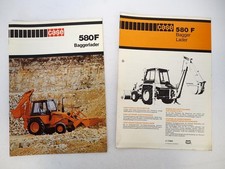 2x Prospekt Case 580F Baggerlader Technische Daten 1970er Jahre