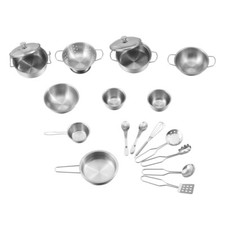 Baby Vivo Geschirr Töpfe Kochset Puppengeschirr Spielzeug Kinderküche Edelstahl