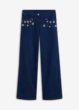 Wide Leg Jeans mit Stickerei