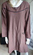 Gudrun Sjöden  Langarm-Kleid Gr. L  Braun -Schwarze Paspelierung