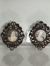 Miniatur Bilder - Messing Rahmen - König Ludwig und Sissy