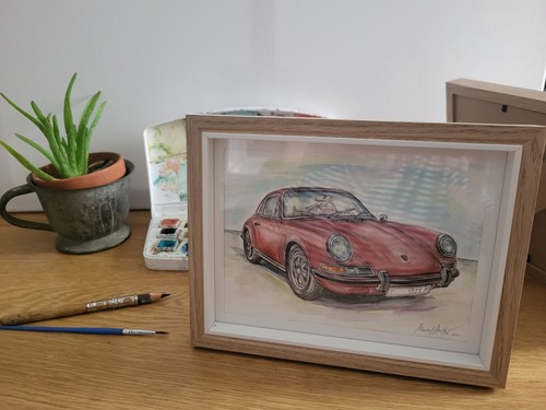 Original aquarellbild mit - original,