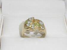 333 Gold Ring 8K Gelbgold breiter Elefant Ring bunte Steine RG 60 - 19,1 mm 8553