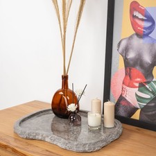 Marmor Tablett grau 40 cm