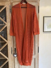 Langer netz cardigan - netz-cardigan, orange