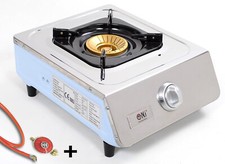 NSD-11 Edelstahl Gaskocher 1 flammig 5KW Gasherd Campingkocher mit Zündsicherung