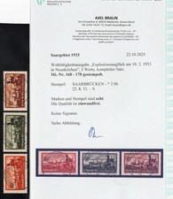 Saar 168-170 gestempelt Neunkirchen Fotobefund Expertise VP luxus