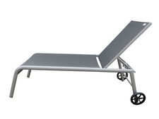 Doppler Gartenliege Sonnenliege Rollliege Rolliege Alu extra hoch Silber Rollen