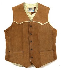 PIONEER US Rancher Cowboy Wildleder Fellfutter Weste 50 M-L