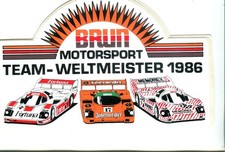 Walter Brun FAT/Eterna/Torno Porsche 956/962 Team Weltmeister Top Aufkleber