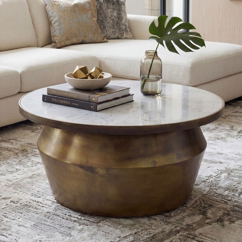 Couchtisch mit marmor platte - couchtisch,