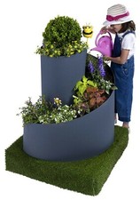 Große Kräuterspirale Gartendekoration Kräuterschnecke Kräuterbeet anthrazit grau