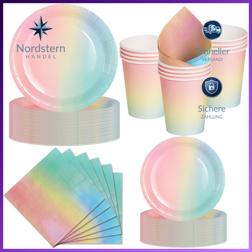 Regenbogen partygeschirr set - regenbogen,
