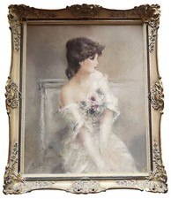 Oil Painting Elegant Lady by