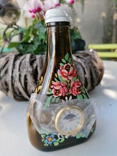 Schwarzwald Flaschenuhr-Handbemalt-Tischuhr Glas Uhr Bocksbeutel NEU