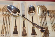 R&B Robbe & Berking Alt Kopenhagen Gemüse Löffel 150er Versilberung  23cm & 92g