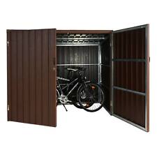 B-Ware WPC-Fahrradgarage MCW-J29, Fahrradbox, Metall 2 Räder 172x213x112cm braun