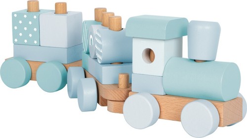 Steckspiel holzzug blau mit - holzzug,