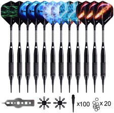 Dartpfeile soft Set dart Pfeile 24 Flights 100 Kunststoff Dartspitzen - WIN.MAX