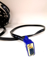 InLine S-VGA VGA Flachkabel 15pol HD Stecker / Stecker vergoldet schwarz 10m