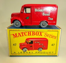 Matchbox 47A Trojan Van rot extrem rare leere originale "D" Box top Zustand