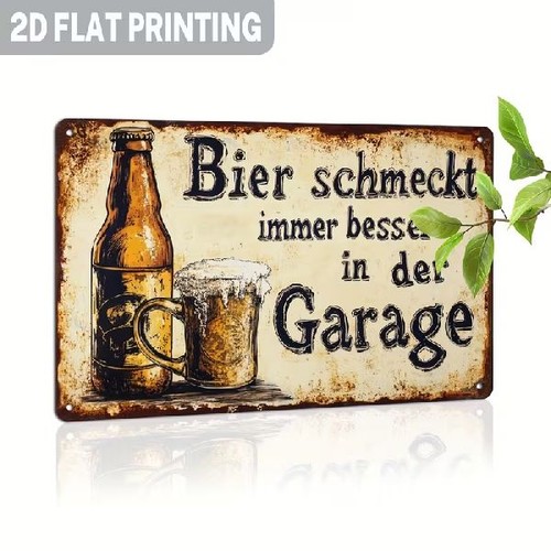 Blechschild bier schmeckt - blechschild,