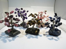 S238 top Sammlung 5 Stück Draht-Baum Trommelsteine Dm5x 5-7cm zus 238g Raritäten