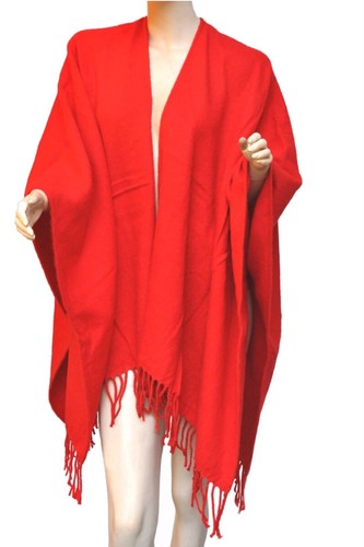 Damen poncho umhang rot - damen,