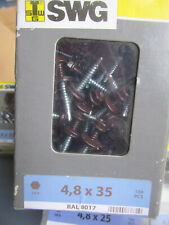 100 Stück - Trapezblech Bohrschrauben 4,8x35mm  RAL 8017 Schokobraun /AKreg