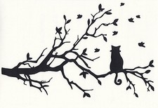 Wandtattoo Katze auf dem Ast