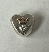 Pandora Charm Sterlingsilber, Gold und CZ Majestätisches Herz