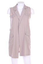 VERO MODA Gilet Long Crêpe Safari Style D 34 taupe brown