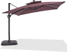 Großer Gartenschirm,Sonnenschirm,Ampelschirm LED Beleuchtung,solarbetrieben,neu