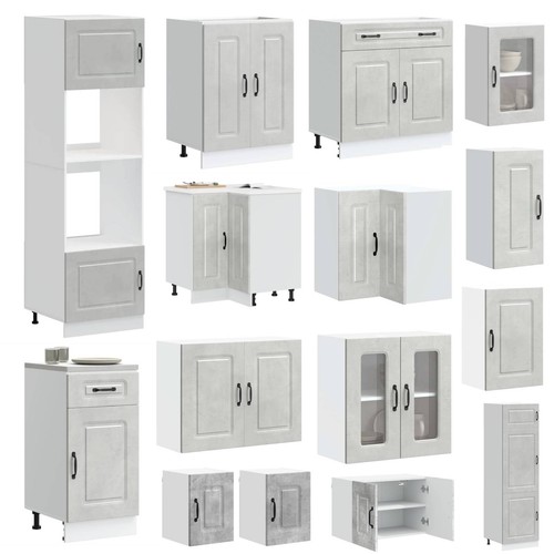 Betongrau küchenschrank - betongrau,