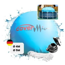 CoverMio XXL Poolkissen rund aufblasbar Luftkissen Winter Poolpolster Abdeckung
