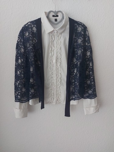 Spitzenjacke blau mit - blau, 42