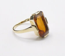 Rauch Quarz Topas Solitär Siegel Ring 585 Gold Vintage