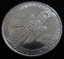 MDS DEUTSCHLAND 5 DEUTSCHE MARK DM 1952 D "GERMANISCHES MUSEUM", SILBER  #A2