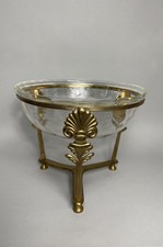 Ältere Konfektschale Aufsatzschale Original Glaseinsatz Geschliffen Messing