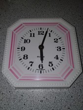Vintage Küchenuhr Rosa Weiß Wanduhr