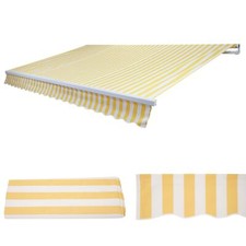 B-Ware Ersatz-Bezug für Markise H791, Gelenkarmmarkise, Acryl gelb-weiß