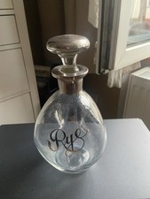 Antike Art-Deco-Karaffen mit Silberauflage Um 1920 Rye Whisky USA