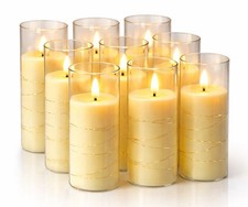 9er Set LED Kerzen Echtwachs