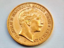 20 Mark Preußen Wilhelm II. 1905 (J) .900 Goldmünze J# 252, sehr schön in Kapsel
