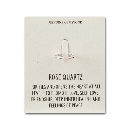 Verstellbarer ring rosenquarz - ring,