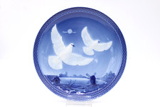 Hutschenreuther Jahresteller blau 1982 Vom Winde getragen Porzellan Ø 25,5 cm