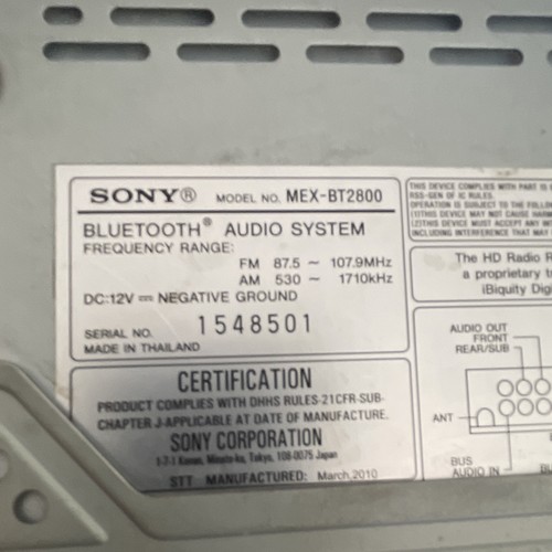 Sony mex bt2800 - mex, car