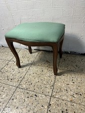 Hocker Antik Barock Stoff Streifen Vintage Stuhl Schemel   Grün Chippendale