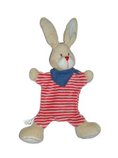 WIE NEU * TCM Tchibo Hase Häschen rot weiß Schmusetuch Schnuffeltuch Kuscheltuch