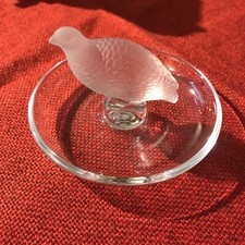 Lalique Schmuck-Schale mit Figur, Rebhuhn, Super